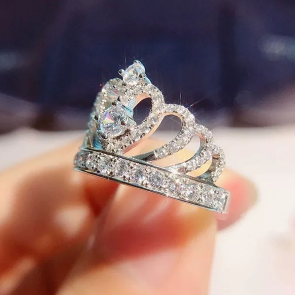 STERLING SILVER CROWN 👑 RING - Picture 4 of 5